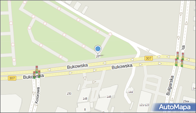 Poznań, Bukowska, 167, mapa Poznania