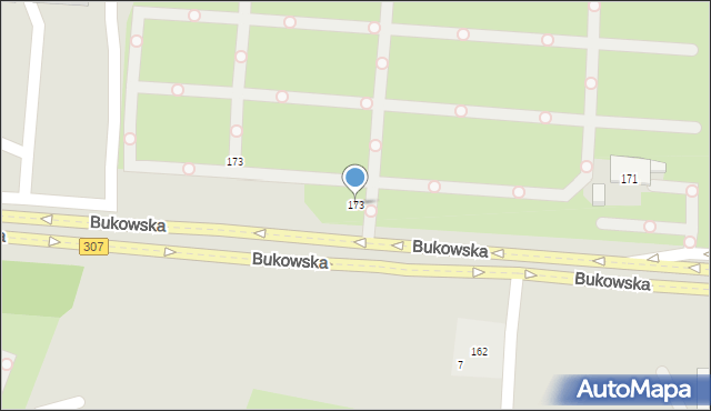 Poznań, Bukowska, 173, mapa Poznania