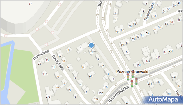 Poznań, Bułgarska, 11, mapa Poznania