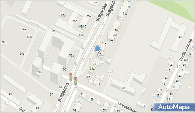 Poznań, Bułgarska, 72a, mapa Poznania