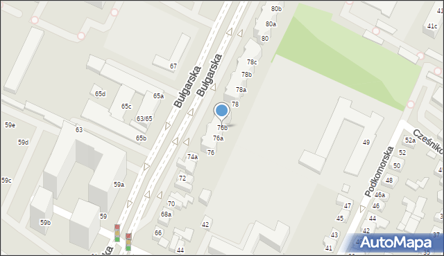 Poznań, Bułgarska, 76b, mapa Poznania