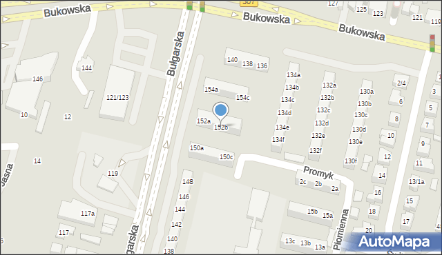 Poznań, Bułgarska, 152b, mapa Poznania