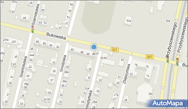 Poznań, Bukowska, 84, mapa Poznania