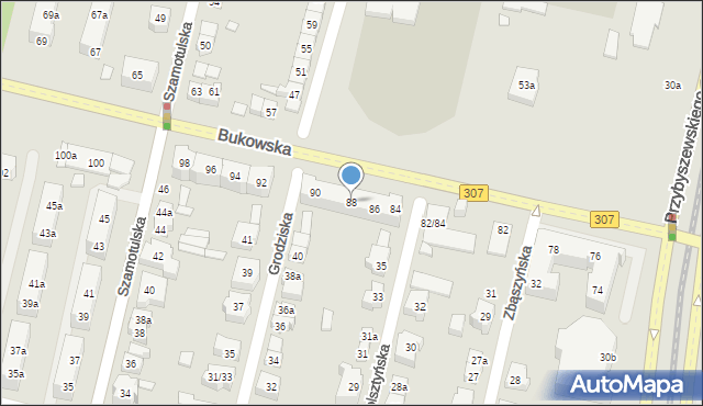 Poznań, Bukowska, 88, mapa Poznania