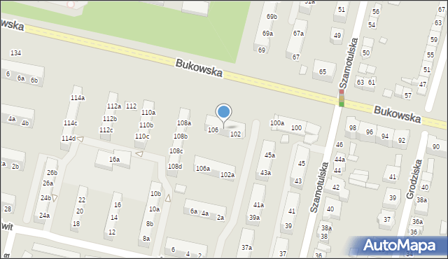 Poznań, Bukowska, 104, mapa Poznania