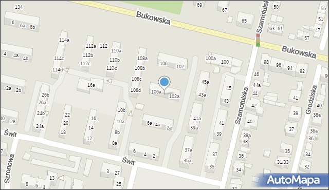 Poznań, Bukowska, 104a, mapa Poznania