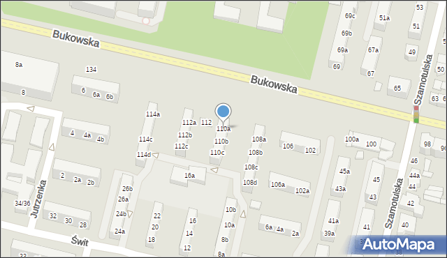 Poznań, Bukowska, 110a, mapa Poznania