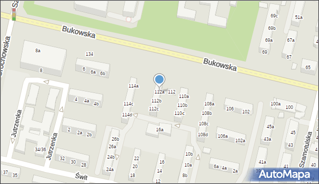 Poznań, Bukowska, 112a, mapa Poznania