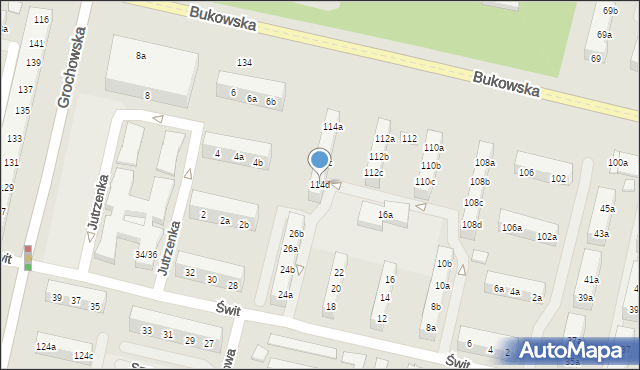 Poznań, Bukowska, 114d, mapa Poznania