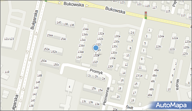 Poznań, Bukowska, 132e, mapa Poznania