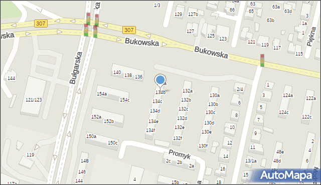 Poznań, Bukowska, 134b, mapa Poznania