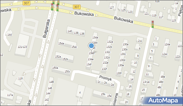 Poznań, Bukowska, 134d, mapa Poznania