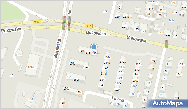 Poznań, Bukowska, 136, mapa Poznania