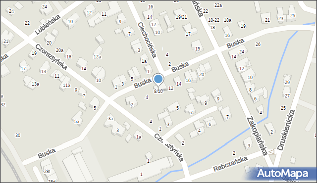 Poznań, Buska, 8/10, mapa Poznania