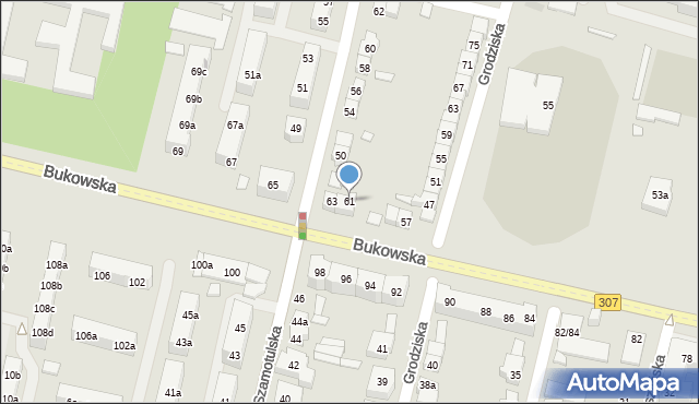 Poznań, Bukowska, 61, mapa Poznania