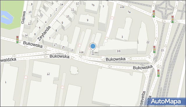 Poznań, Bukowska, 11, mapa Poznania