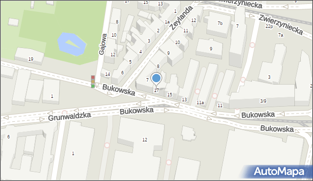 Poznań, Bukowska, 17, mapa Poznania