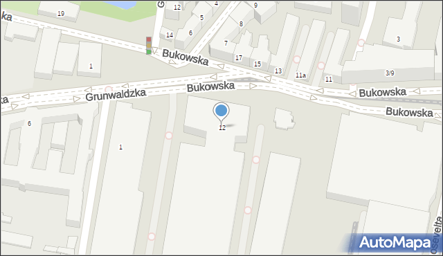 Poznań, Bukowska, 12, mapa Poznania