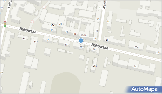 Poznań, Bukowska, 28, mapa Poznania