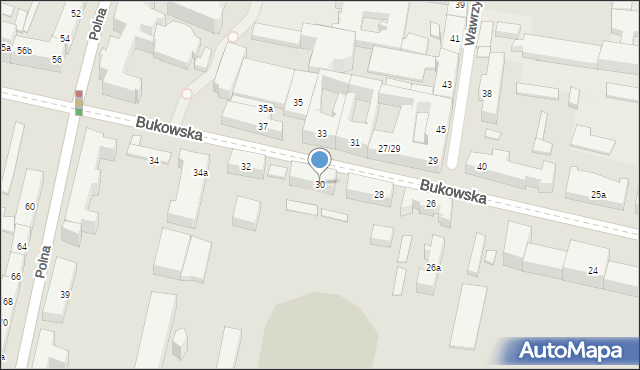 Poznań, Bukowska, 30, mapa Poznania