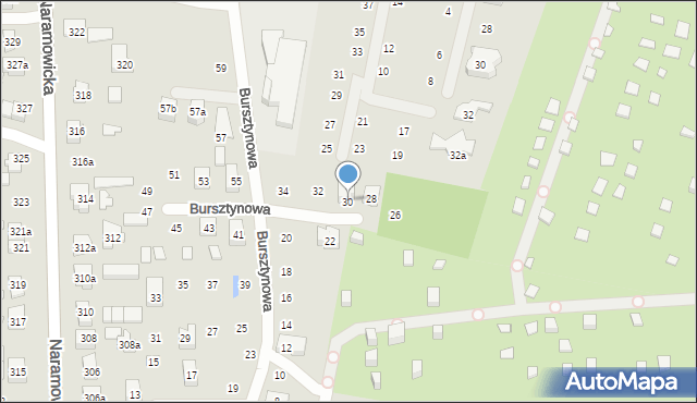 Poznań, Bursztynowa, 30, mapa Poznania