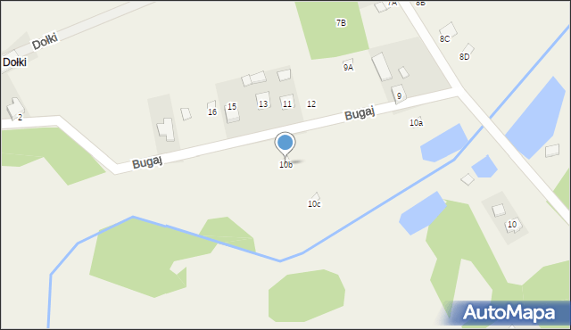 Pradła, Bugaj, 10b, mapa Pradła