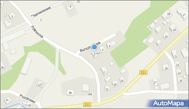 Puzdrowo, Bursztynowa, 2, mapa Puzdrowo