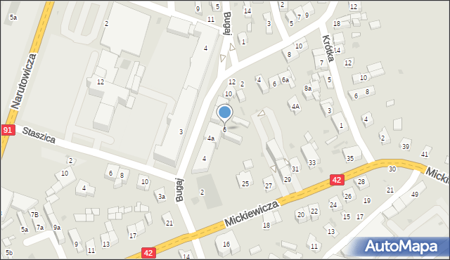 Radomsko, Bugaj, 6, mapa Radomsko