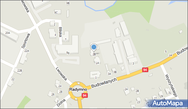 Radymno, Budowlanych, 1B, mapa Radymno