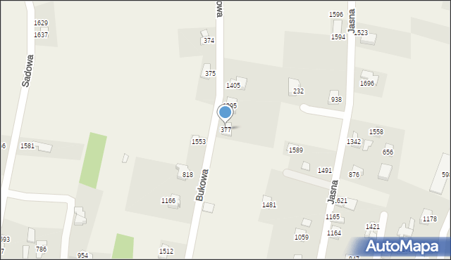 Radziechowy, Bukowa, 377, mapa Radziechowy