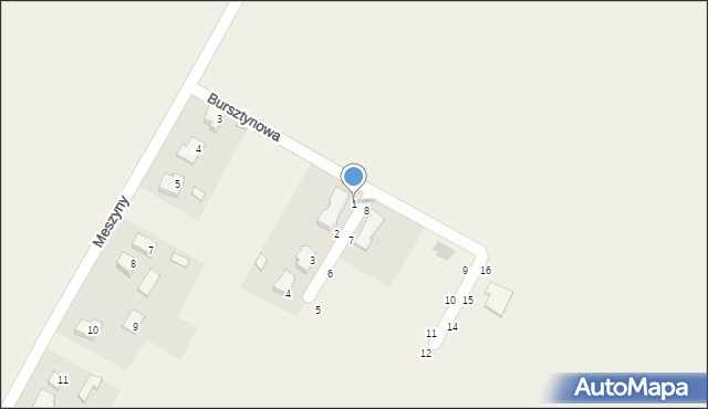 Rojów, Bursztynowa, 1, mapa Rojów