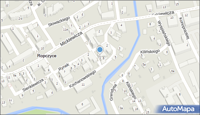 Ropczyce, Bursztyna Władysława, 1, mapa Ropczyce