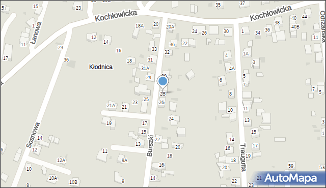 Ruda Śląska, Burszki, 28, mapa Rudy Śląskiej