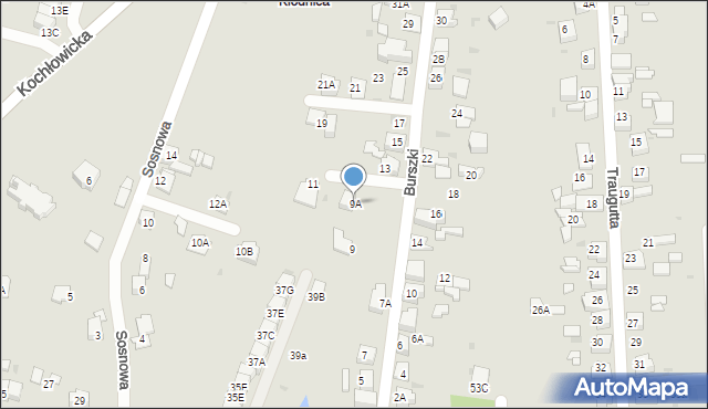 Ruda Śląska, Burszki, 9A, mapa Rudy Śląskiej