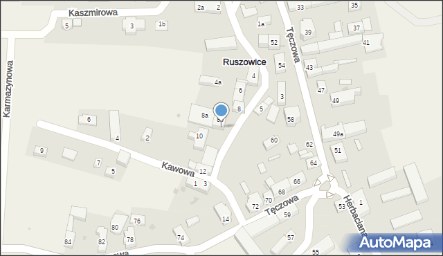 Ruszowice, Bursztynowa, 8c, mapa Ruszowice