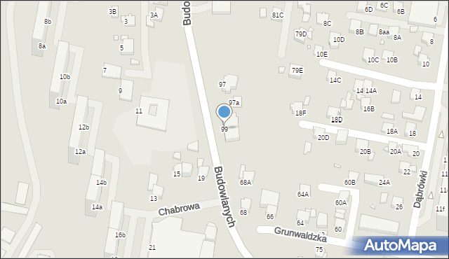 Rybnik, Budowlanych, 99, mapa Rybnika