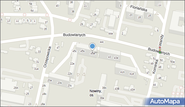 Rybnik, Budowlanych, 45a, mapa Rybnika