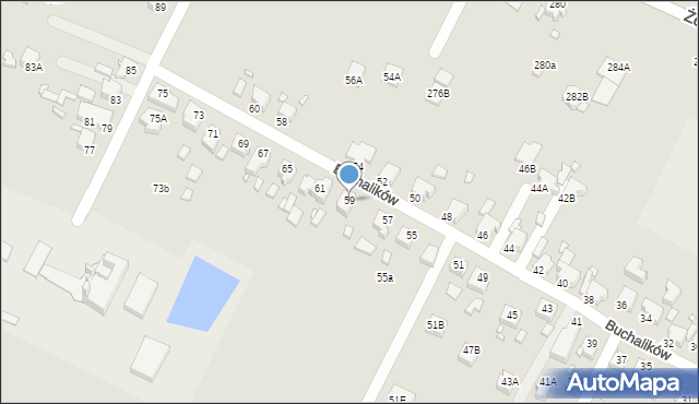 Rybnik, Buchalików, 59, mapa Rybnika