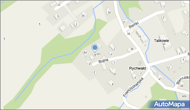 Rychwałd, Bujna, 6, mapa Rychwałd