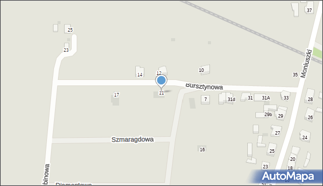 Rzepin, Bursztynowa, 11, mapa Rzepin