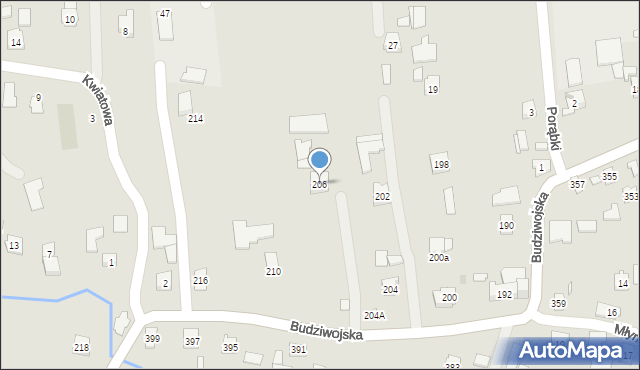 Rzeszów, Budziwojska, 206, mapa Rzeszów