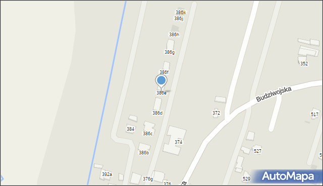 Rzeszów, Budziwojska, 386e, mapa Rzeszów