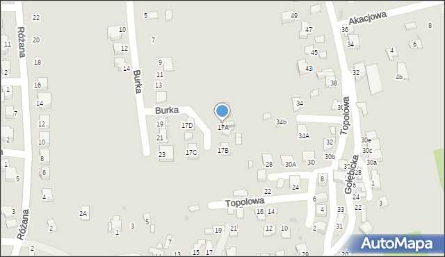 Sandomierz, Burka Wincentego, 17A, mapa Sandomierza