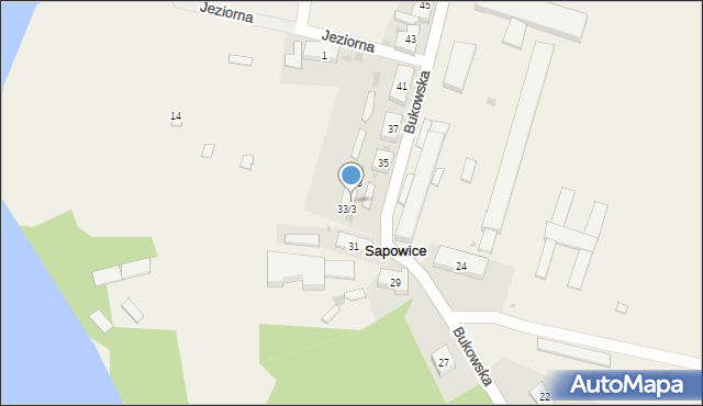 Sapowice, Bukowska, 33A, mapa Sapowice