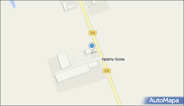 Sędziny, Bukowska, 20, mapa Sędziny