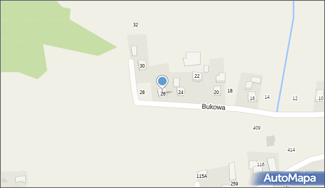 Siepraw, Bukowa, 26, mapa Siepraw