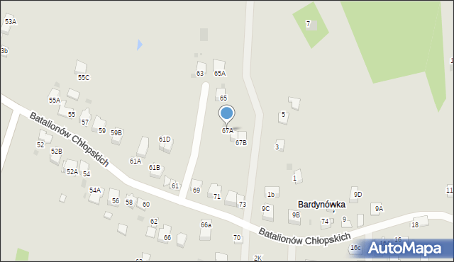 Skawina, Bukowska, 67A, mapa Skawina