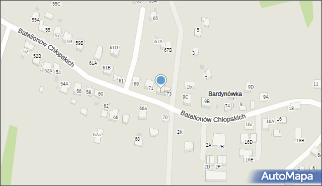 Skawina, Bukowska, 73A, mapa Skawina