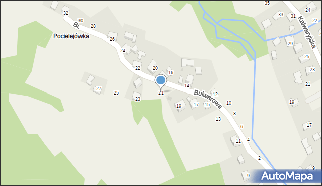 Skawinki, Bulwarowa, 21, mapa Skawinki