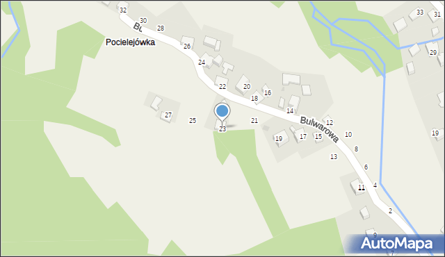 Skawinki, Bulwarowa, 23, mapa Skawinki